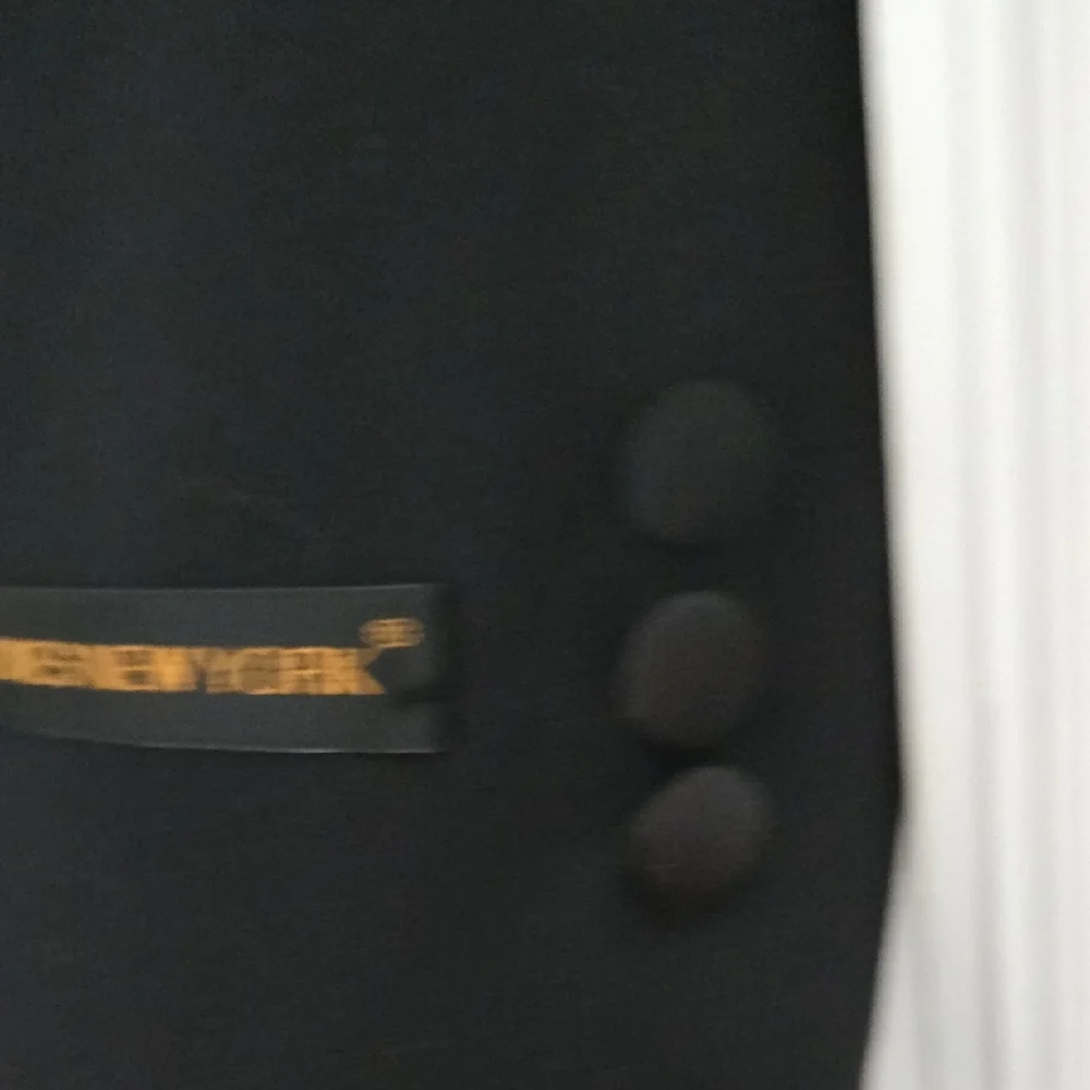Jones New York Black Tuxedo Jacket Satin Lapels